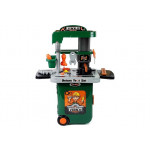 Sada náradia v kufríku + pílka, skrutkovač - zeleno-sivá